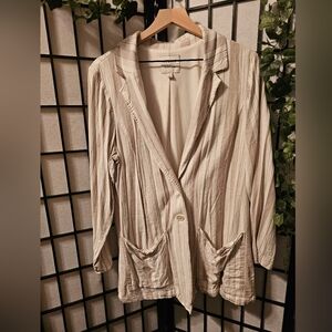 Torrid Cream Linen‎ Blazer Size 2